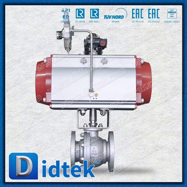 SS Single Acting Pneumatic Actuator Two Piece Floating Ball Valve